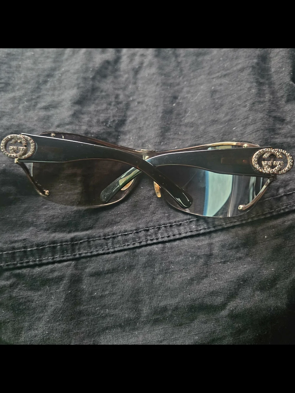 Gucci Women’s Brown Rimless Shield Sunglasses